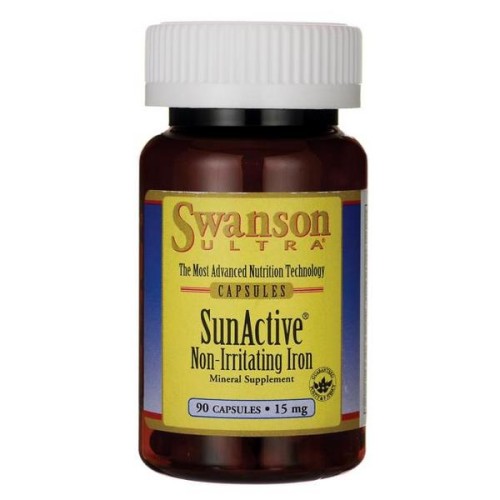 Swanson SunActive Żelazo 15mg - (90 kap)