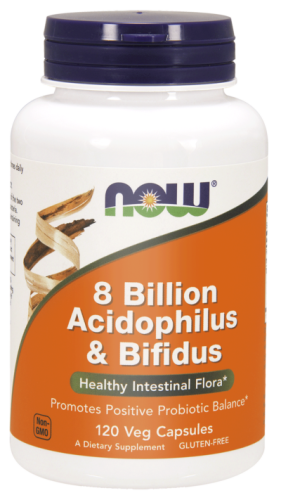 Now Foods Acidofilus i Bifidus, 8 miliardów – probiotyk (120 kap)