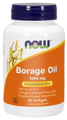 NOW Foods Borage Oil – Olej z ogórecznika 1000 mg (60 kap)