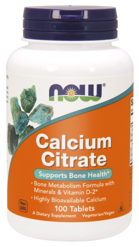 NOW Foods Calcium Citrate – Cytrynian wapnia + Minerały (100tab)