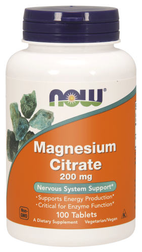 NOW Foods Magnesium Citrate 200 mg – Cytrynian magnezu (100 tab)