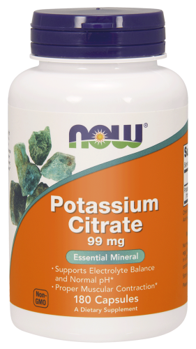 NOW Foods Potassium Citrate 99 mg – Cytrynian potasu (180 kap)
