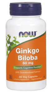 NOW Foods Ginkgo Biloba ekstrakt 60 mg (60 kap)
