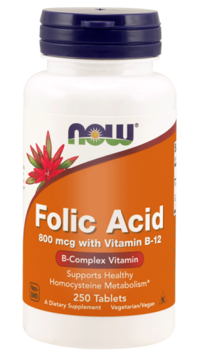 NOW Foods Folic Acid - Kwas foliowy 800 mcg (250 tab)