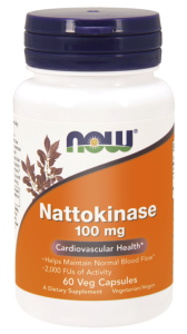 NOW Foods Nattokinaza 100 mg – Ekstrakt ze sfermentowanego nasienia soi – (60 kap)