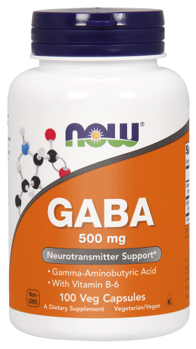 NOW Foods GABA 500 mg – kwas Gamma-aminomasłowy (200 kap)