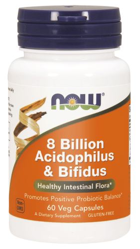 NOW Foods Acidofilus i Bifidus, 8 miliardów – probiotyk (60 kap)