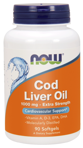 NOW Foods Cod Liver Oil – Tran 1000mg (90 kap) 