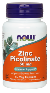 NOW FOODS Cynk  Pikolinian 50mg (60kap)
