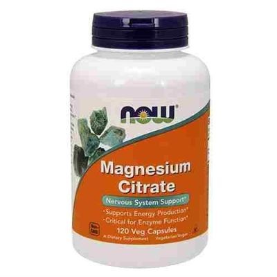 NOW Foods Magnesium Citrate - Cytrynian magnezu (120 kap)