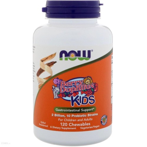NOW Foods BerryDophilus - probiotyk dla dzieci – do ssania(120 tab)