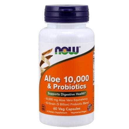 NOW Foods Aloe 10,000 & ZProbiotyki (60 kap)