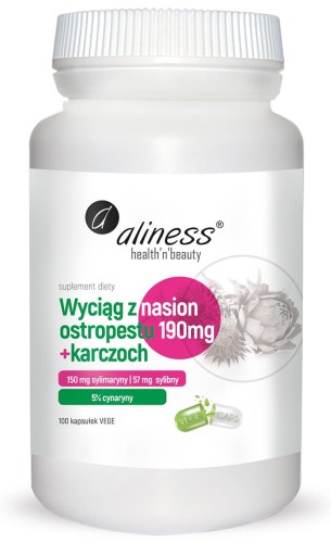 Aliness Ekstrakt z nasion ostropestu 190 mg+karczoch (100 kap)