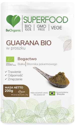 BeOrganic Medicaline  Guarana Bio w proszku( 200g)