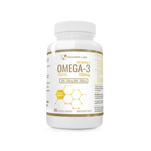 Progress Labs Omega 3 1000mg + witamina E (90 kap)