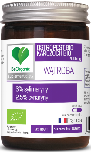 Aliness Ostropest BIO 3% + Karczoch BIO 2,5%, 400mg ( 50 kap)