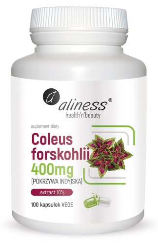 Aliness Coleus forskohlii 10% 400mg pokrzywa indyjska( 100 kap)