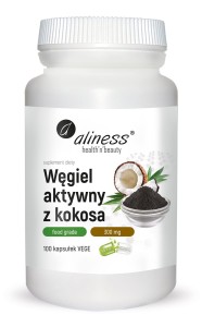 Aliness Węgiel aktywny z kokosa Food Grade 300 mg (100 kap)