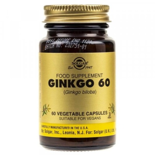 Solgar Ginkgo Biloba (Miłorząb Japoński) 60 mg  (60 kap)