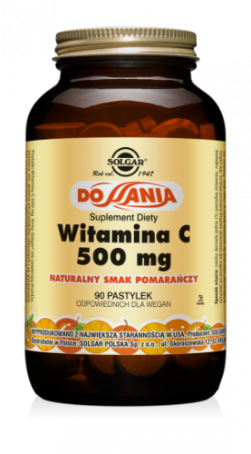 Solgar Witamina C 500 mg do ssania s. pomarańczowy(90 pastylek)