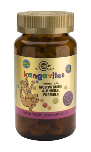 Solgar Kangavites Kanguwity witaminy dla dzieci smak jagodowy ( 120 pastylek)