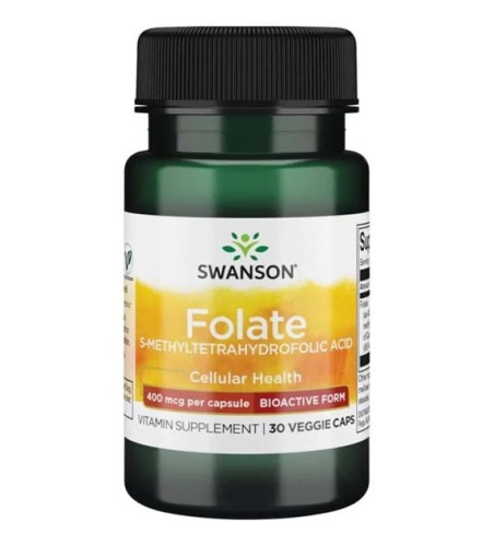 Swanson Folian Quatrefolic - (kwas foliowy) 400mcg - (30 kap)