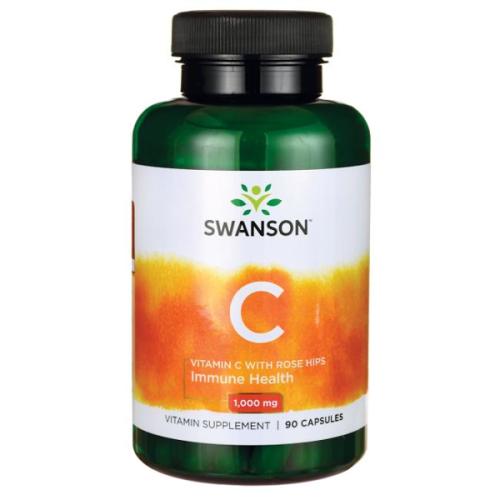 Swanson Witamina C z dziką różą 1000mg - (90 kap)