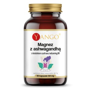 YANGO Magnez z ashwagandhą  szafran  i witamina B6 (90 kap)