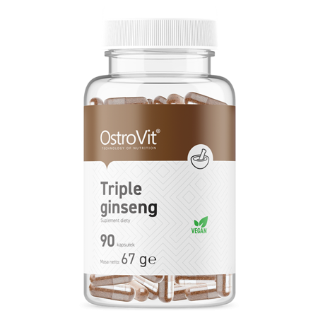 OstroVit Triple Ginseng  Żeń-szeń Syberyjski VEGE (90 kap)