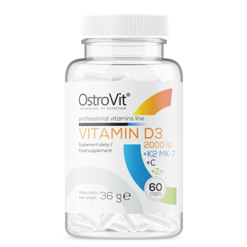 OstroVit D3 2000 + K2 MK7+C+Zn (60 kap)