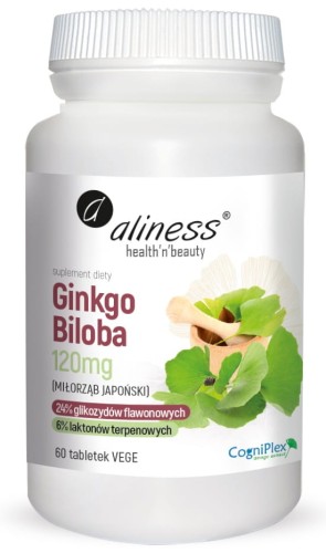 Aliness Ginkgo Biloba (miłorząb japoński) 120 mg (60tab)