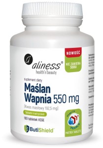 Aliness Maślan wapnia 550 mg  bez sodu(100 tab)