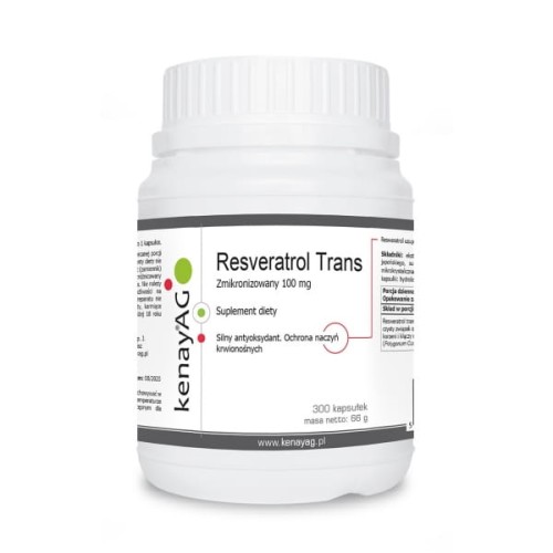 Kenay Resweratrol trans - zmikronizowany 100 mg (300 kap)
