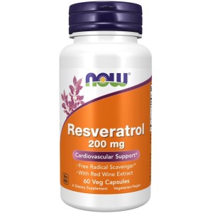 Now Foods Resweratrol 200 mg (60 kap)