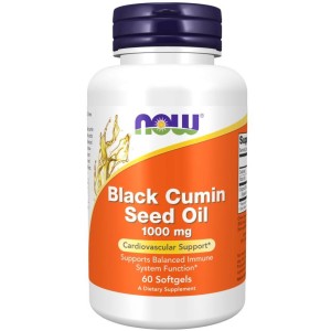 Now Foods Czarny Kmin (Black Cumin) Olej 1000 mg (60 kap)