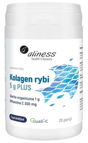 Aliness Kolagen rybi 5 g PLUS siarka OptiMSM wit C ( 25 porcji proszku)