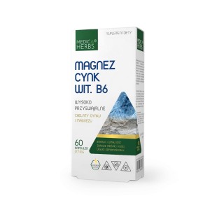 Medica Herbs Magnez Cynk Wit. B6 177mg (60kap)
