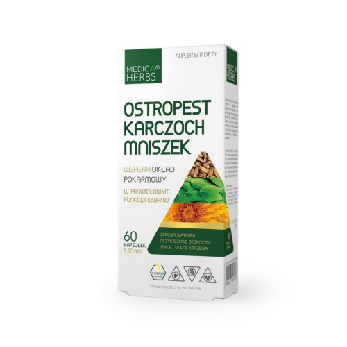 Medica Herbs Ostropest Karczoch Mniszek 540mg (60kap)