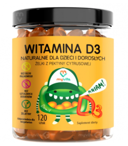 MyVita Witamina D3 naturalne żelki dla dzieci i dorosłych (120 szt)