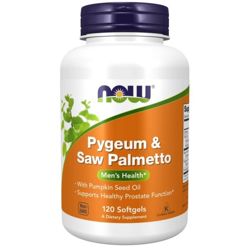 Now Foods Pygeum i Saw Palmetto (120 kap)