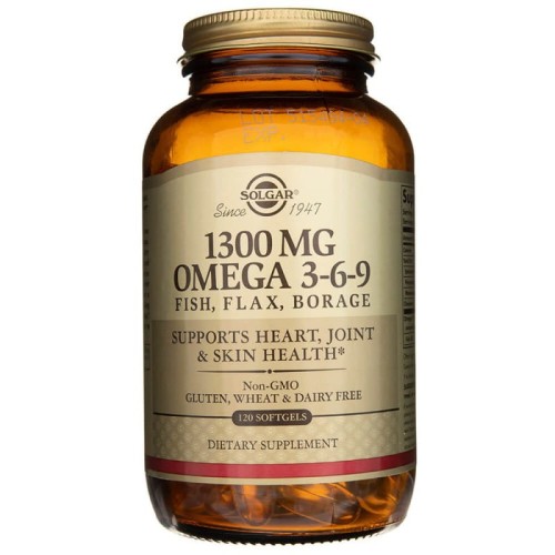 Solgar Omega 3-6-9 z ryb  siemienia lnianego i ogórecznika  (120 kap)