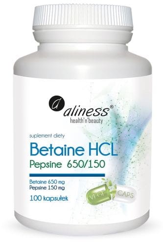 Aliness Betaina  HCL, Pepsyna 650/150 mg - (100 kap)