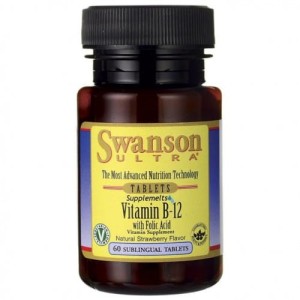 Swanson Witamina B12 1000 z kwasem foliowym - (60 tab)