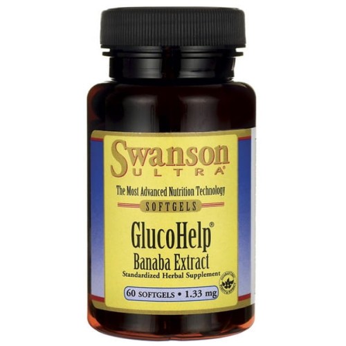 Swanson GlucoHelp (Ekstrakt z Liści Banaba) 1.33mg - (60 kap)