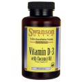Swanson Witamina D3 2000IU z olejem kokosa (60 kap)