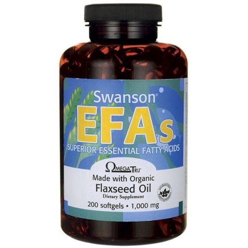 Swanson Flaxseed oil (olej z siemienia lnianego) 1000mg - (200 kap)
